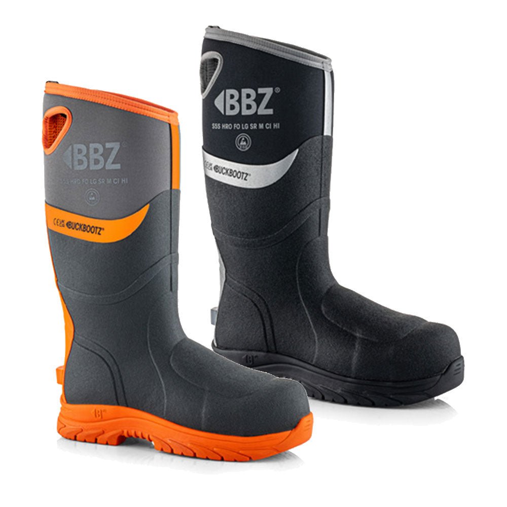 Buckbootz BBZ9000 Safety Wellington – Metatarsal Protection (Grey/Hi - Vis Orange & Black) - BBZ9000GYOR03 - Buckbootz - Trade Counter Direct