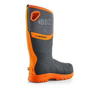 Buckbootz BBZ9000 Safety Wellington – Metatarsal Protection (Grey/Hi - Vis Orange & Black) - BBZ9000GYOR03 - Buckbootz - Trade Counter Direct
