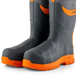 Buckbootz BBZ9000 Safety Wellington – Metatarsal Protection (Grey/Hi - Vis Orange & Black) - BBZ9000GYOR03 - Buckbootz - Trade Counter Direct