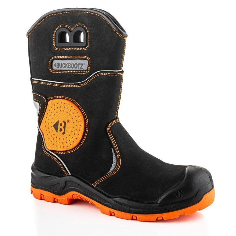 Buckbootz BVIZ5 Buckzviz S7S Safety Rigger Boots – Black/Hi-Vis Orange – product image 2