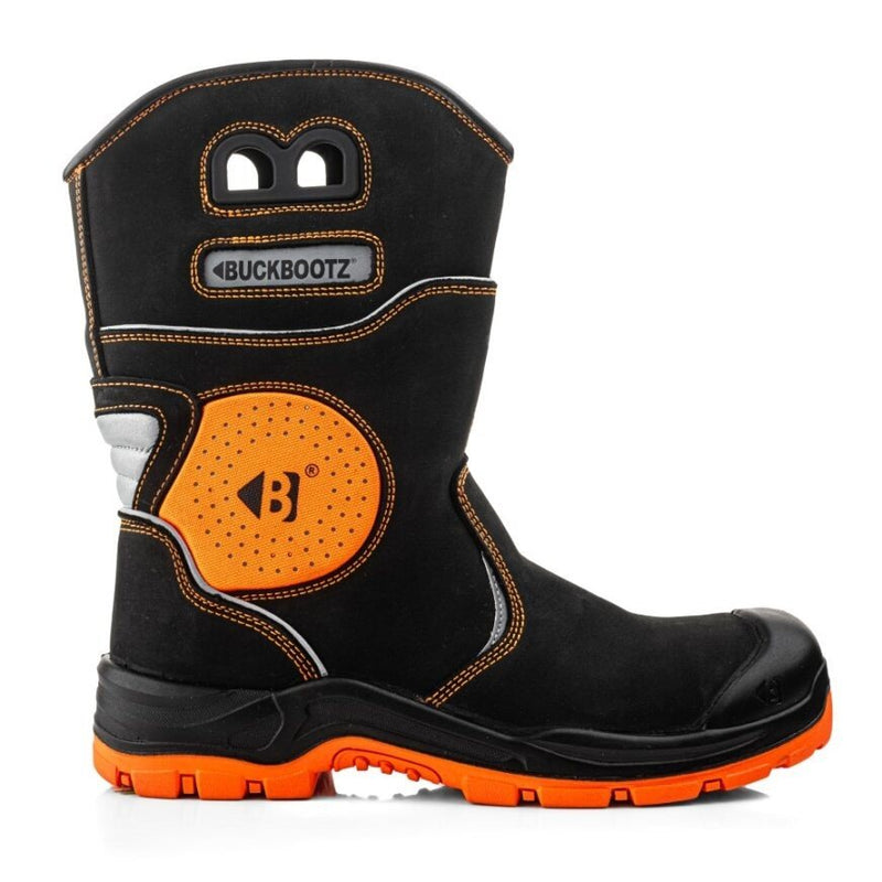 Buckbootz BVIZ5 Buckzviz S7S Safety Rigger Boots – Black/Hi-Vis Orange – product image 5