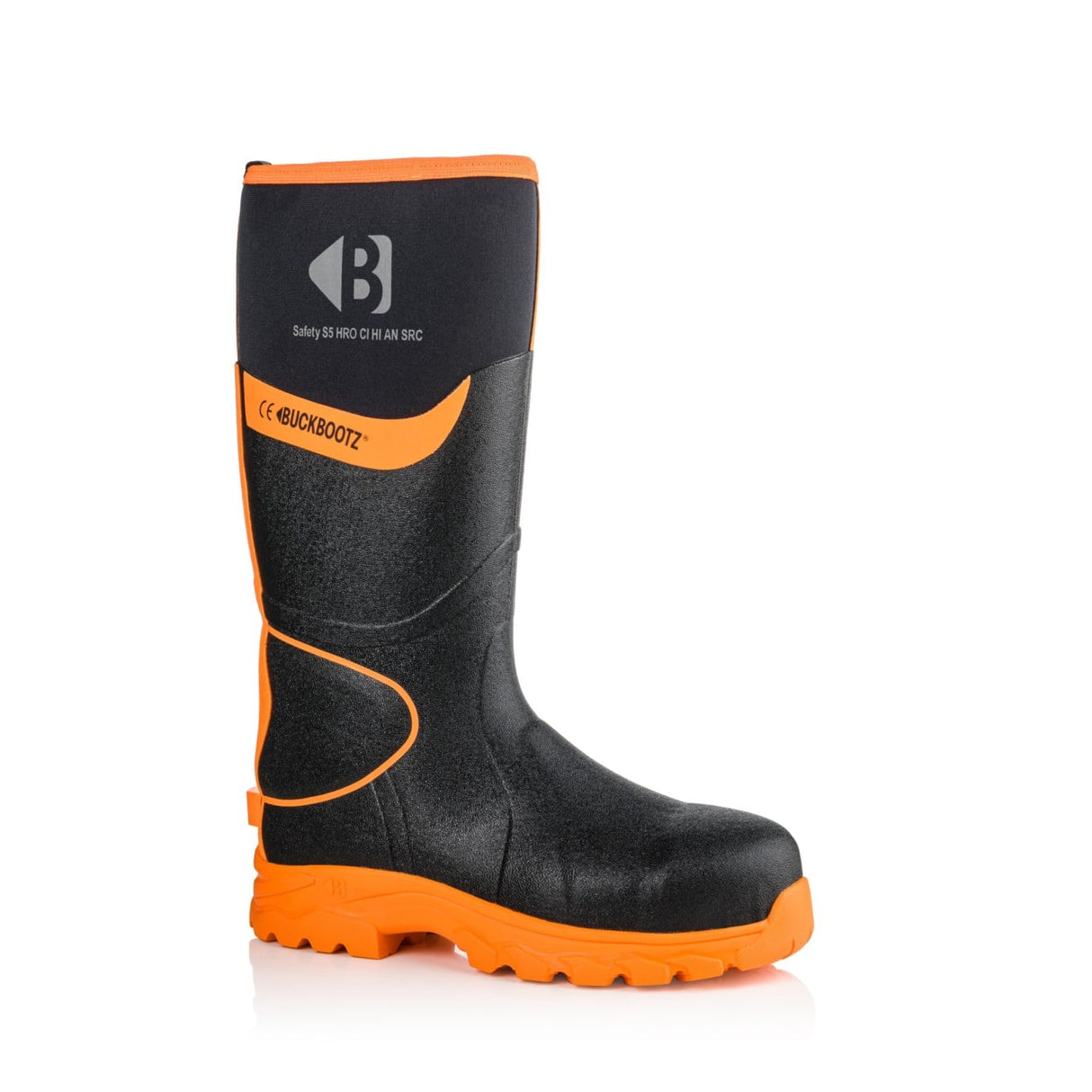 Buckbootz BBZ8000 360° High Visibility Neoprene/Rubber Safety Wellington Boot with Ankle Protection