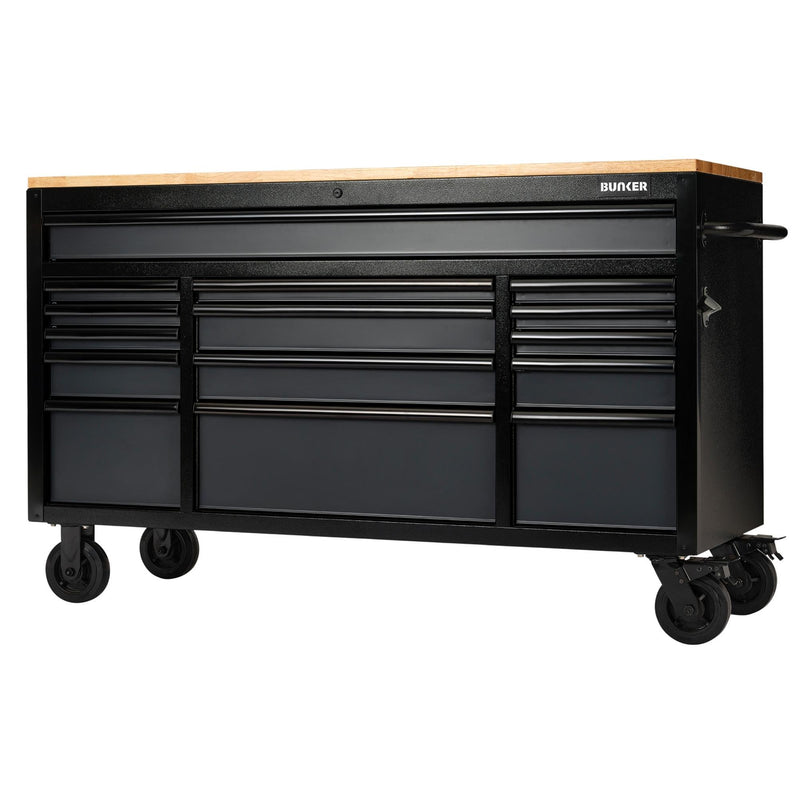 BUNKER 15 Drawer Workbench Roller Tool Cabinet, 61