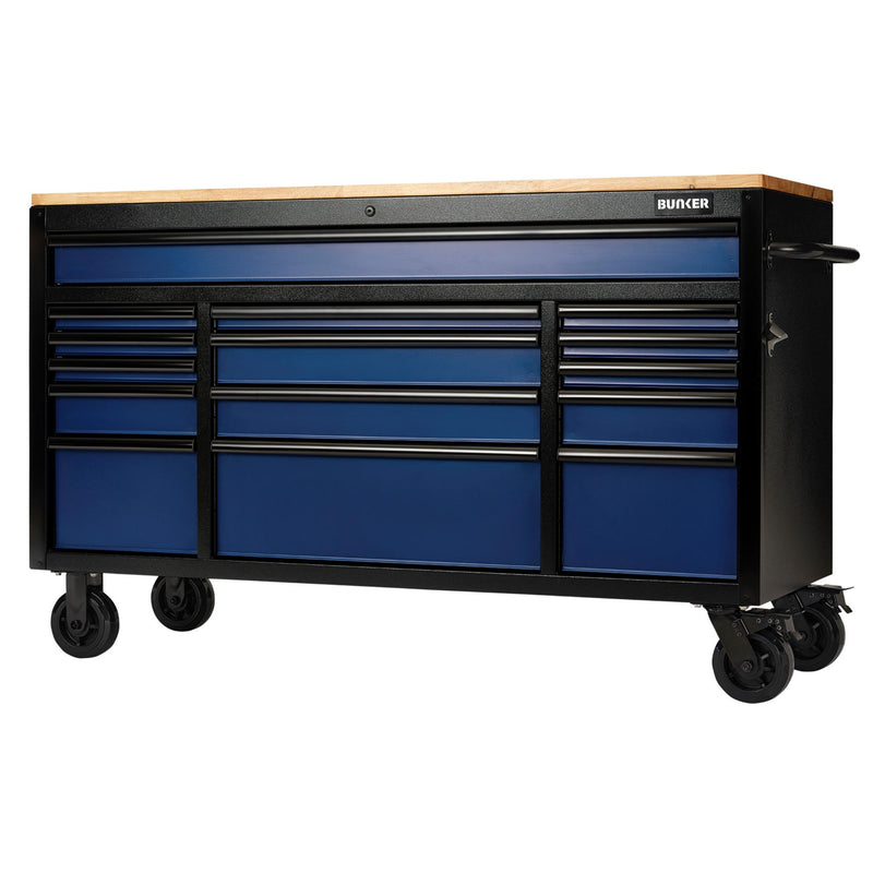 BUNKER 15 Drawer Workbench Roller Tool Cabinet, 61