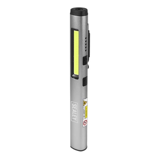 Sealey LED450UV Penlight Torch with UV 5W COB & 3W SMD LED with Laser Pointer Rechargeable