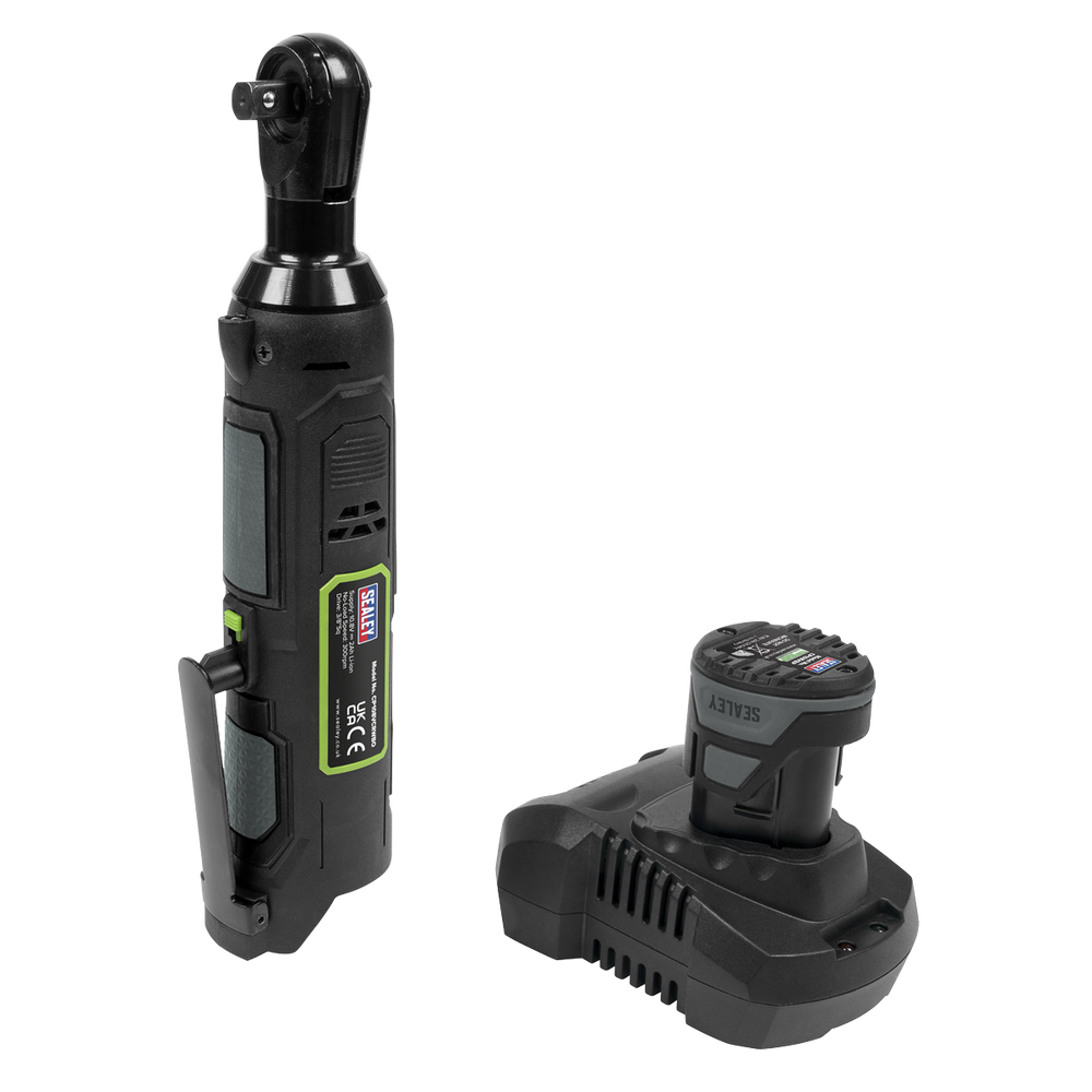 Sealey CP108VCRW Cordless Ratchet Wrench 45Nm 3/8"Sq Drive 10.8V 2Ah