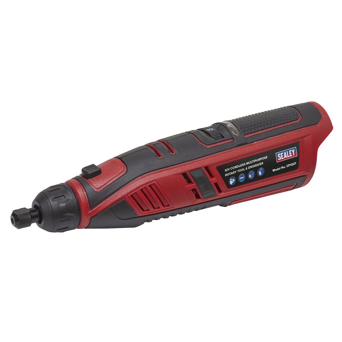 Sealey CP1207 Cordless Multipurpose Rotary Tool & Engraver Kit 49pc 12V Lithium-ion - Body Only