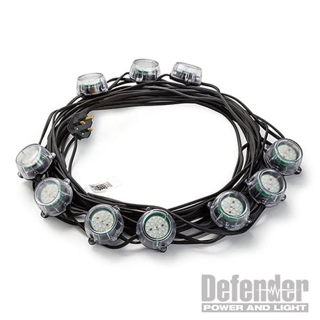 Defender 22m Heavy Duty LED Encapsulated Festoon String Lights 50W 230V 50W - E89353 - E89353 - Defender - Trade Counter Direct