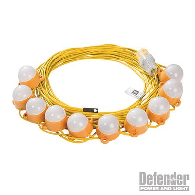 Defender 22m LED Encapsulated Festoon String Lights 50W 110V 50W - E89816 - E89816 - Defender - Trade Counter Direct