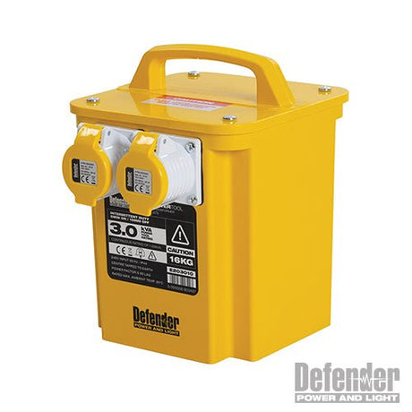 Defender 3kVA Portable Transformer 110V 3000W - E203010 - E203010 - Defender - Trade Counter Direct