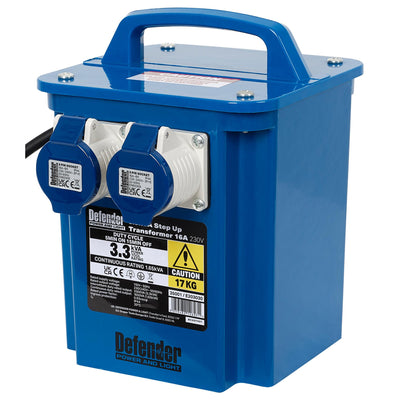 Defender E203030 3.3kVA 230V Step Up Transformer, 16A - DR-35001 - Defender - Trade Counter Direct