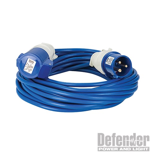 Defender Extension Lead Blue 2.5mm2 16A 14m 230V - E85221 - E85221 - Defender - Trade Counter Direct
