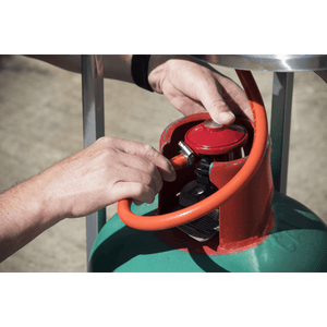 Dellonda 13kW Stainless Steel Commercial Gas Outdoor Garden Patio Heater, Wheels - DG2 - DG2 - Sealey Tools UK - Trade Counter Direct