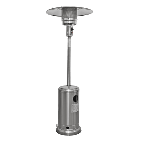 Dellonda 13kW Stainless Steel Commercial Gas Outdoor Garden Patio Heater, Wheels - DG2 - DG2 - Sealey Tools UK - Trade Counter Direct
