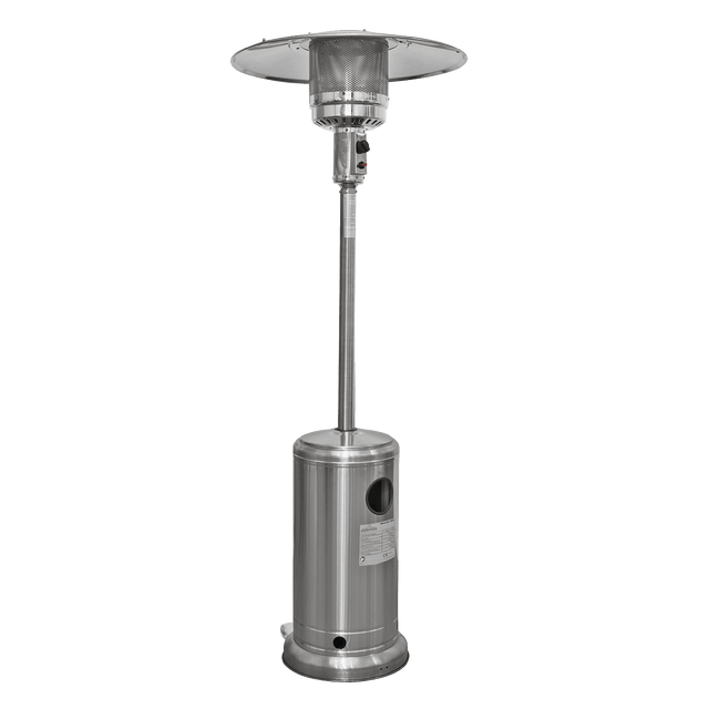Dellonda 13kW Stainless Steel Commercial Gas Outdoor Garden Patio Heater, Wheels - DG2 - DG2 - Sealey Tools UK - Trade Counter Direct