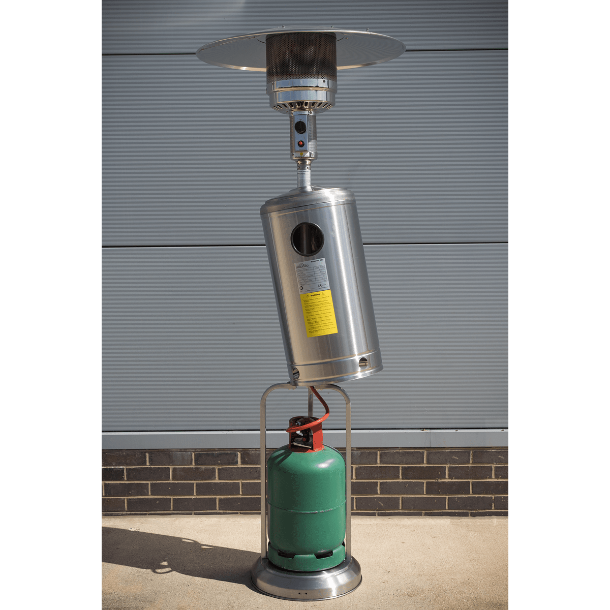 Dellonda 13kW Stainless Steel Commercial Gas Outdoor Garden Patio Heater, Wheels - DG2 - DG2 - Sealey Tools UK - Trade Counter Direct