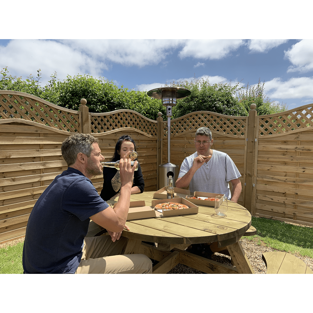 Dellonda 13kW Stainless Steel Commercial Gas Outdoor Garden Patio Heater, Wheels - DG2 - DG2 - Sealey Tools UK - Trade Counter Direct