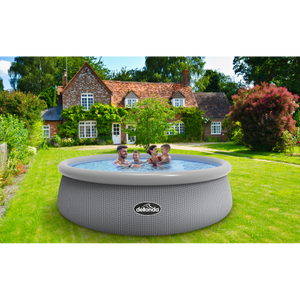 Dellonda 15ft Ø450cm Round Garden Kids Paddling Swimming Pool & Pump Grey Rattan - DL18 - DL18 - Sealey Tools UK - Trade Counter Direct