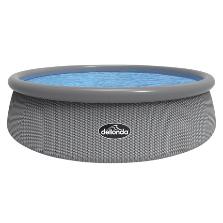 Dellonda 15ft Ø450cm Round Garden Kids Paddling Swimming Pool & Pump Grey Rattan - DL18 - DL18 - Sealey Tools UK - Trade Counter Direct