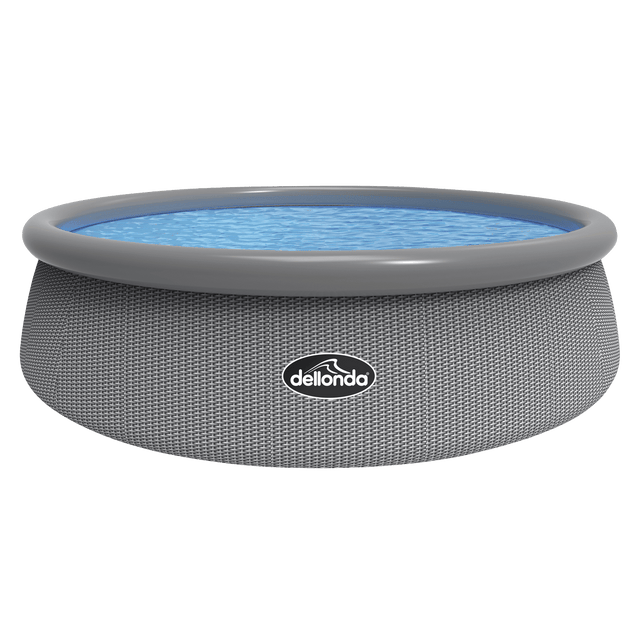Dellonda 15ft Ø450cm Round Garden Kids Paddling Swimming Pool & Pump Grey Rattan - DL18 - DL18 - Sealey Tools UK - Trade Counter Direct
