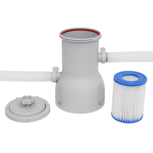 Dellonda 15ft Ø450cm Round Garden Kids Paddling Swimming Pool & Pump Grey Rattan - DL18 - DL18 - Sealey Tools UK - Trade Counter Direct