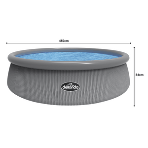 Dellonda 15ft Ø450cm Round Garden Kids Paddling Swimming Pool & Pump Grey Rattan - DL18 - DL18 - Sealey Tools UK - Trade Counter Direct