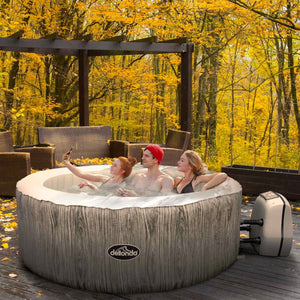 Dellonda 2 - 4 Person Inflatable Hot Tub Spa with Smart Pump - Wood Effect - DL88 - DL88 - Sealey Tools UK - Trade Counter Direct