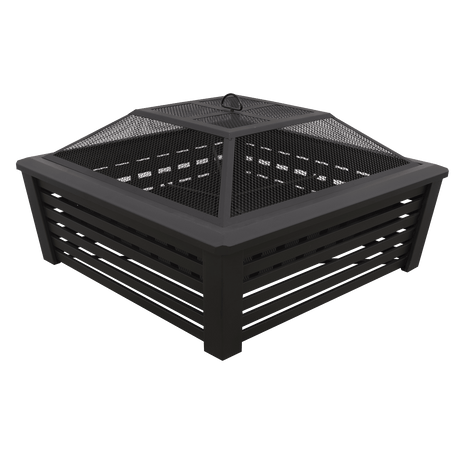 Dellonda 35" Square Outdoor Fire Pit, Black - DG43 - DG43 - Sealey Tools UK - Trade Counter Direct