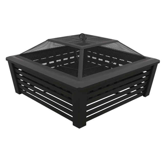 Dellonda 35" Square Outdoor Fire Pit, Black - DG43 - DG43 - Sealey Tools UK - Trade Counter Direct