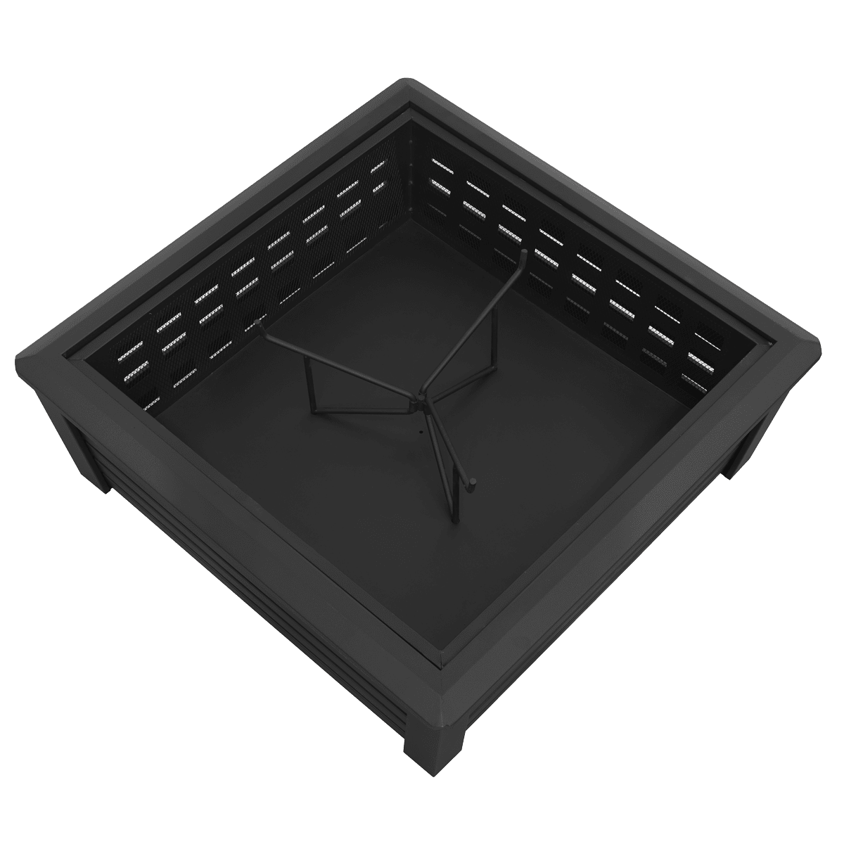 Dellonda 35" Square Outdoor Fire Pit, Black - DG43 - DG43 - Sealey Tools UK - Trade Counter Direct