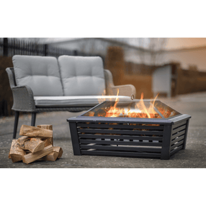 Dellonda 35" Square Outdoor Fire Pit, Black - DG43 - DG43 - Sealey Tools UK - Trade Counter Direct