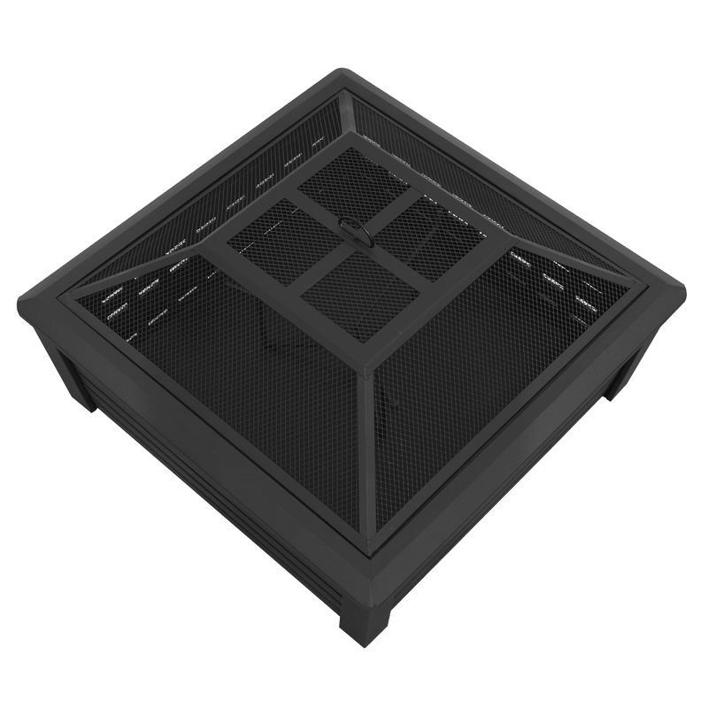 Dellonda 35" Square Outdoor Fire Pit, Black - DG43 - DG43 - Sealey Tools UK - Trade Counter Direct
