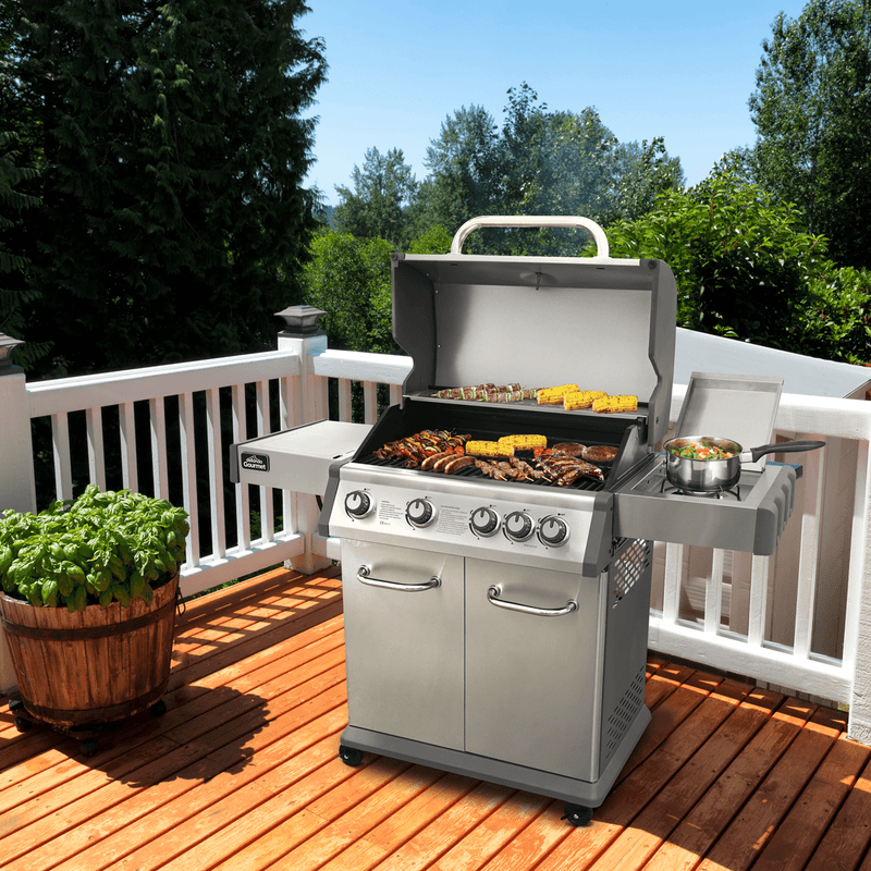 Dellonda 4+1 Burner Deluxe Gas BBQ Grill, Stainless Steel, Side Burner, Ignition - DG17 - DG17 - Sealey Tools UK - Trade Counter Direct
