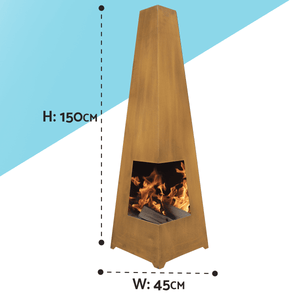Dellonda Chiminea, Wood Burner, Heater for Outdoors W45cm x H150cm, Corten Steel - DG106 - DG106 - Sealey Tools UK - Trade Counter Direct