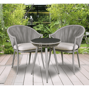 Dellonda Echo 3 Piece Aluminium Balcony Set with Tempered Glass Top - DG58 - DG58 - DG58 - Sealey Tools UK - Trade Counter Direct