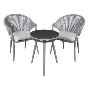 Dellonda Echo 3 Piece Aluminium Balcony Set with Tempered Glass Top - DG58 - DG58 - DG58 - Sealey Tools UK - Trade Counter Direct