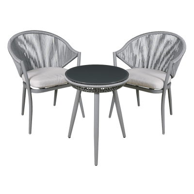 Dellonda Echo 3 Piece Aluminium Balcony Set with Tempered Glass Top - DG58 - DG58 - DG58 - Sealey Tools UK - Trade Counter Direct