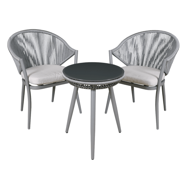 Dellonda Echo 3 Piece Aluminium Balcony Set with Tempered Glass Top - DG58 - DG58 - DG58 - Sealey Tools UK - Trade Counter Direct