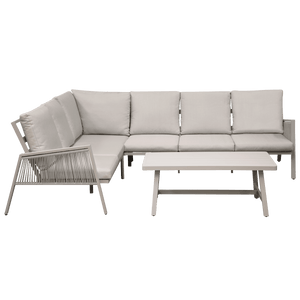 Dellonda Fusion 4 Piece Outdoor Garden Corner Sofa & Coffee Table Set, Aluminium - DG57 - DG57 - Sealey Tools UK - Trade Counter Direct