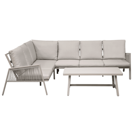 Dellonda Fusion 4 Piece Outdoor Garden Corner Sofa & Coffee Table Set, Aluminium - DG57 - DG57 - Sealey Tools UK - Trade Counter Direct