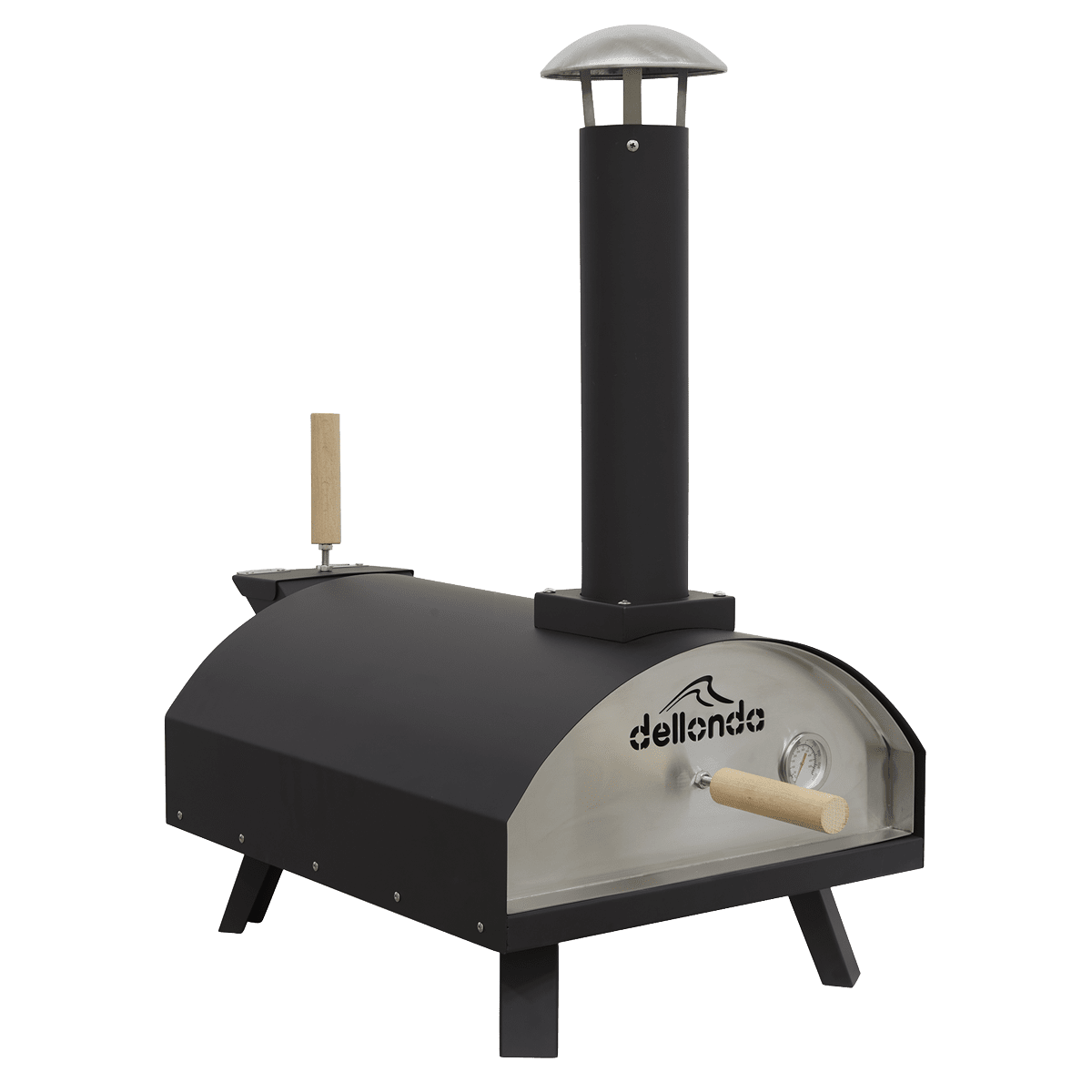 Dellonda Portable Wood - Fired 14" Pizza Oven and Smoking Oven, Black/Stainless Steel - DG10 - DG10 - Sealey Tools UK - Trade Counter Direct