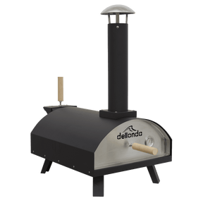 Dellonda Portable Wood - Fired 14" Pizza Oven and Smoking Oven, Black/Stainless Steel - DG10 - DG10 - Sealey Tools UK - Trade Counter Direct