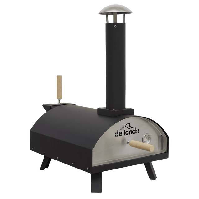 Dellonda Portable Wood - Fired 14" Pizza Oven and Smoking Oven, Black/Stainless Steel - DG10 - DG10 - Sealey Tools UK - Trade Counter Direct