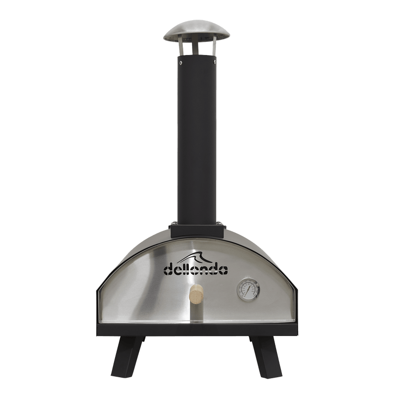 Dellonda Portable Wood - Fired 14" Pizza Oven and Smoking Oven, Black/Stainless Steel - DG10 - DG10 - Sealey Tools UK - Trade Counter Direct