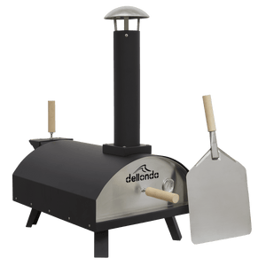 Dellonda Portable Wood - Fired 14" Pizza Oven and Smoking Oven, Black/Stainless Steel - DG10 - DG10 - Sealey Tools UK - Trade Counter Direct