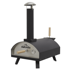 Dellonda Portable Wood - Fired 14" Pizza Oven and Smoking Oven, Black/Stainless Steel - DG10 - DG10 - Sealey Tools UK - Trade Counter Direct