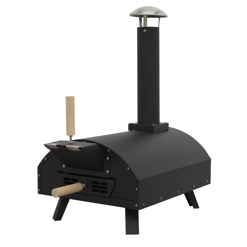 Dellonda Portable Wood - Fired 14" Pizza Oven and Smoking Oven, Black/Stainless Steel - DG10 - DG10 - Sealey Tools UK - Trade Counter Direct