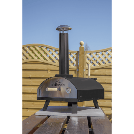 Dellonda Portable Wood - Fired 14" Pizza Oven and Smoking Oven, Black/Stainless Steel - DG10 - DG10 - Sealey Tools UK - Trade Counter Direct