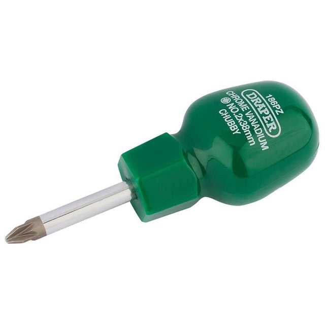 Draper 186PZB PZ Type Cabinet Pattern Chubby Screwdriver, No.2 x 38mm (Sold Loose) - (22357) - DR-22357 - Draper - Trade Counter Direct