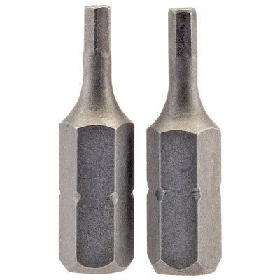 Draper 25HX/2/B Hexagonal Insert Bit, 2.5mm, 1/4" Hex, 25mm Long (Pack of 2) - (63961) - DR-63961 - Draper - Trade Counter Direct